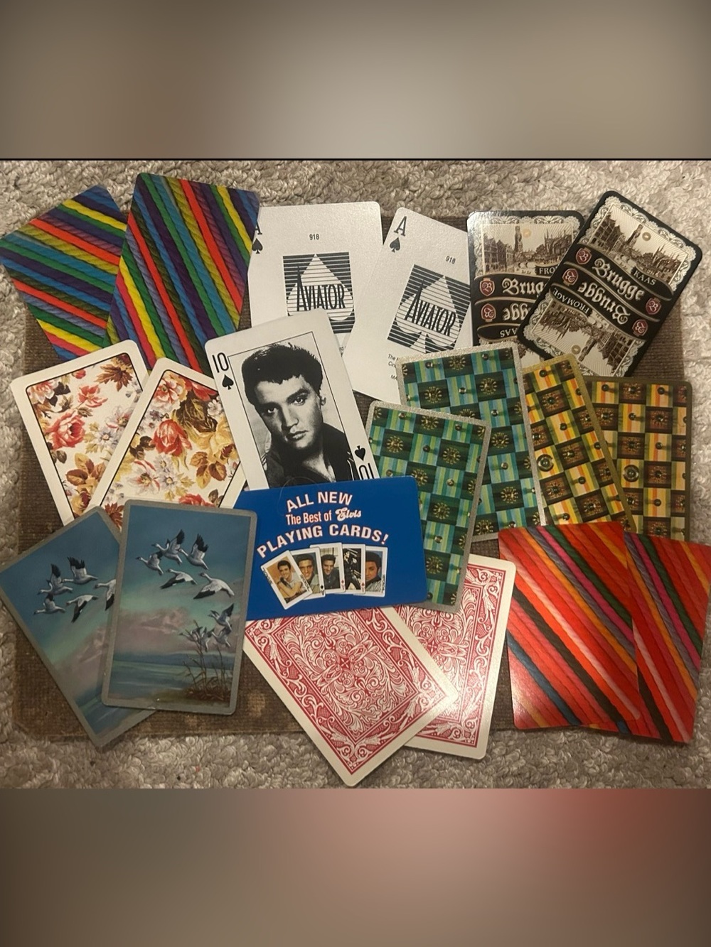 Mixed Vintage Playing Cards Lot - Multicolor